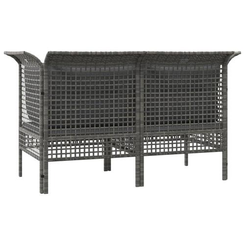 Hjørnemoduler til havesofa 2 stk. med hynder polyrattan grå