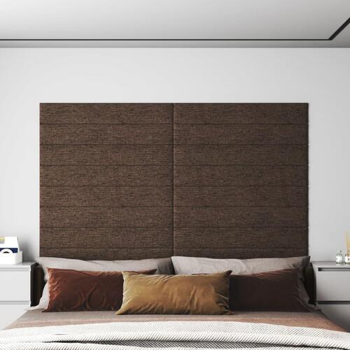 Vægpaneler 12 stk. 90x15 cm 1,62 m² stof brun