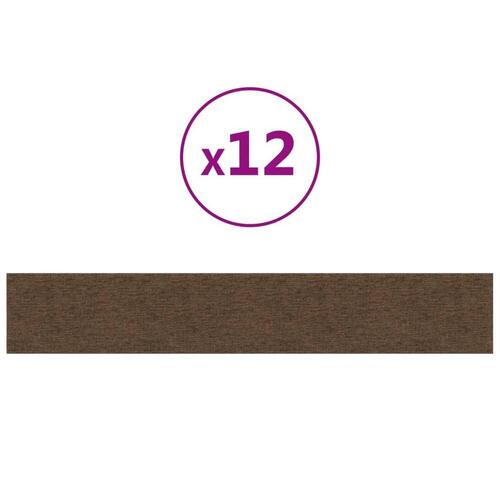 Vægpaneler 12 stk. 90x15 cm 1,62 m² stof brun