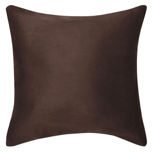 Pudebetræk 4 stk. 80x80 cm polyester imiteret ruskind brun
