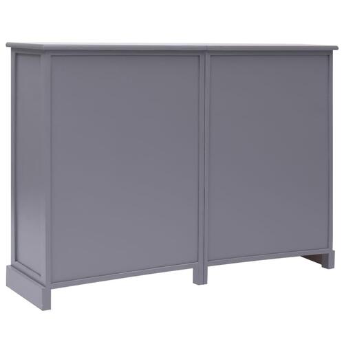 Skænk med 10 skuffer 113x30x79 cm træ grå