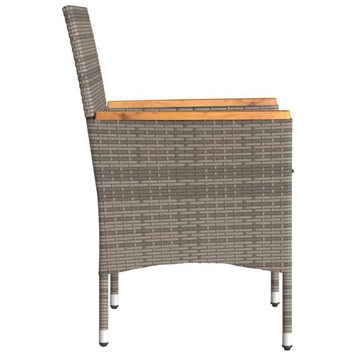 Havestole med hynder 2 stk. polyrattan grå