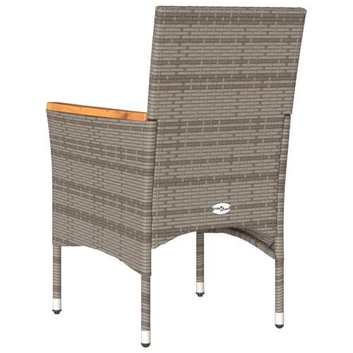 Havestole med hynder 2 stk. polyrattan grå
