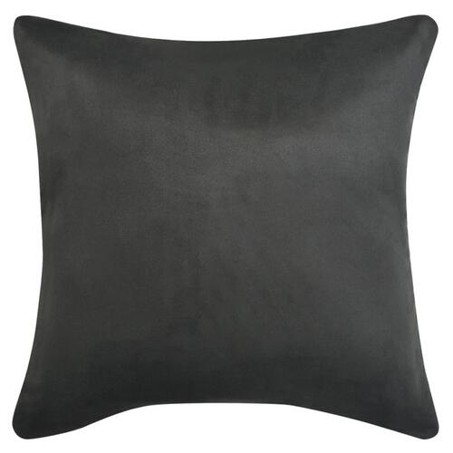 Pudebetræk 4 stk. 40x40 cm polyester imiteret ruskind antracitgrå