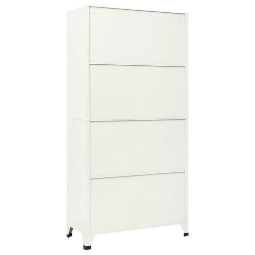Skab 90x45x180 cm stål grå og blå