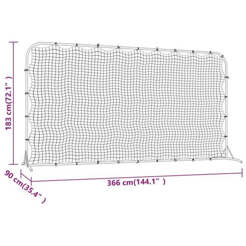 Fodbold-rebounder 366x90x183 cm HDPE sort