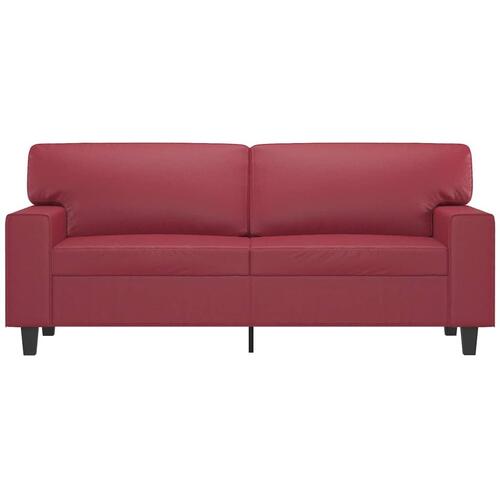 2-personers sofa 140 cm kunstlæder vinrød