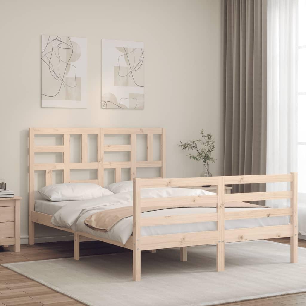 Sengeramme med sengegavl Small Double massivt træ