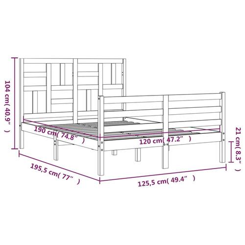 Sengeramme med sengegavl Small Double massivt træ