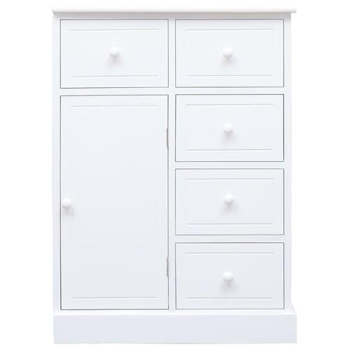Skænk med 10 skuffer 113x30x79 cm træ hvid