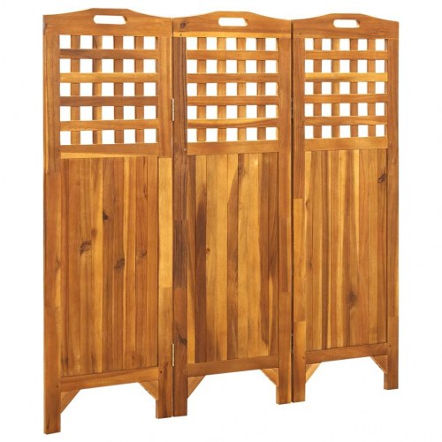 3-panels rumdeler 121x2x120 cm massivt akacietræ