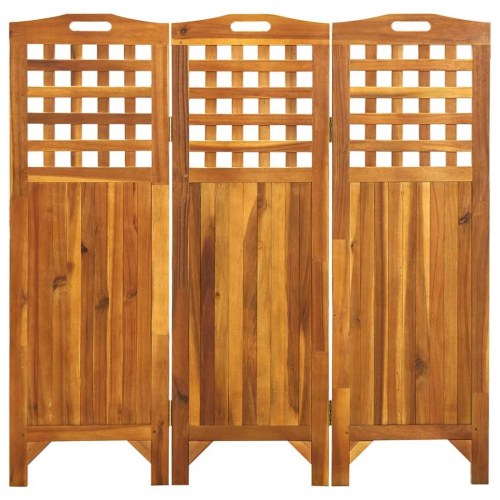 3-panels rumdeler 121x2x120 cm massivt akacietræ