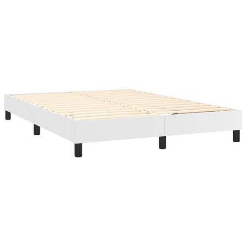 Sengeramme 140x190 cm kunstlæder hvid
