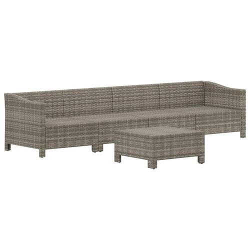 Loungesæt til haven 5 dele med hynder polyrattan grå