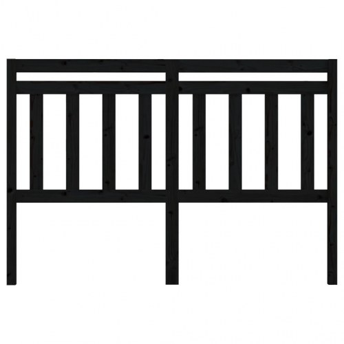 Sengegavl 146 × 4 × 100 cm i massivt fyrretræ - sort