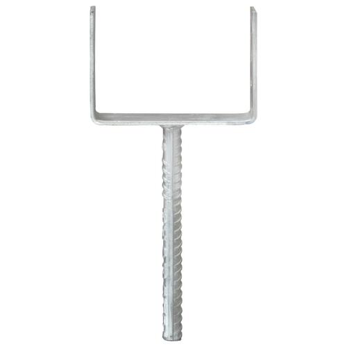 Hegnspløkker 6 stk. 14x6x30 cm galvaniseret stål sølvfarvet