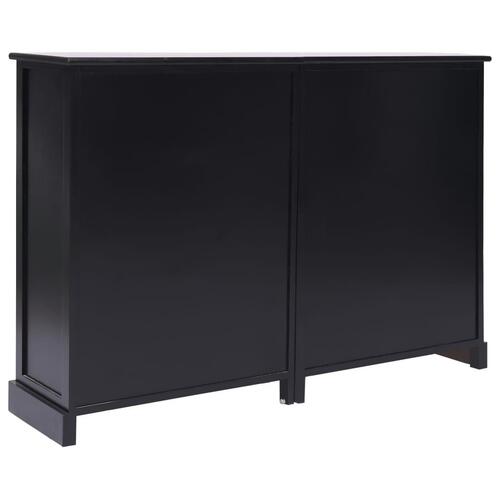 Skænk med 10 skuffer 113x30x79 cm træ sort