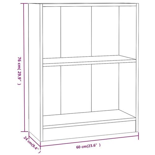 Bogreol 60x24x76 cm konstrueret træ grå sonoma-eg