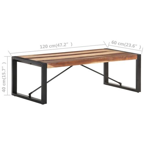Sofabord 120x60x40 cm massivt træ med sheeshamfinish