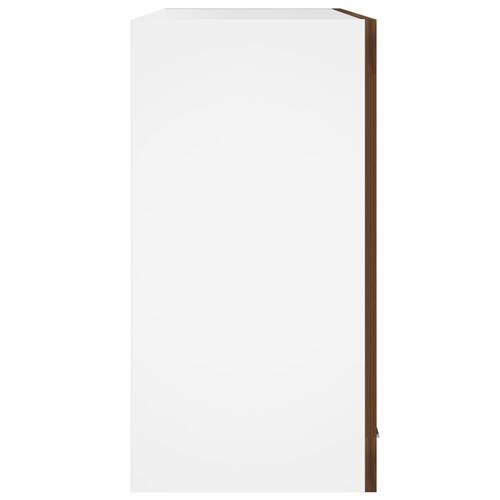 Væghængt glasskab 60x31x60 cm konstrueret træ brun egetræ