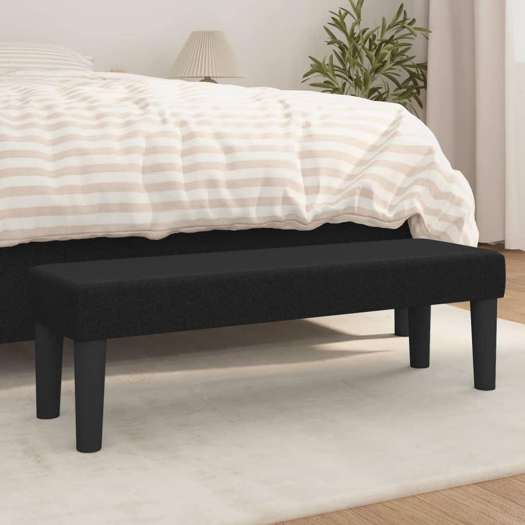 Bænk 100x30x30 cm stof sort