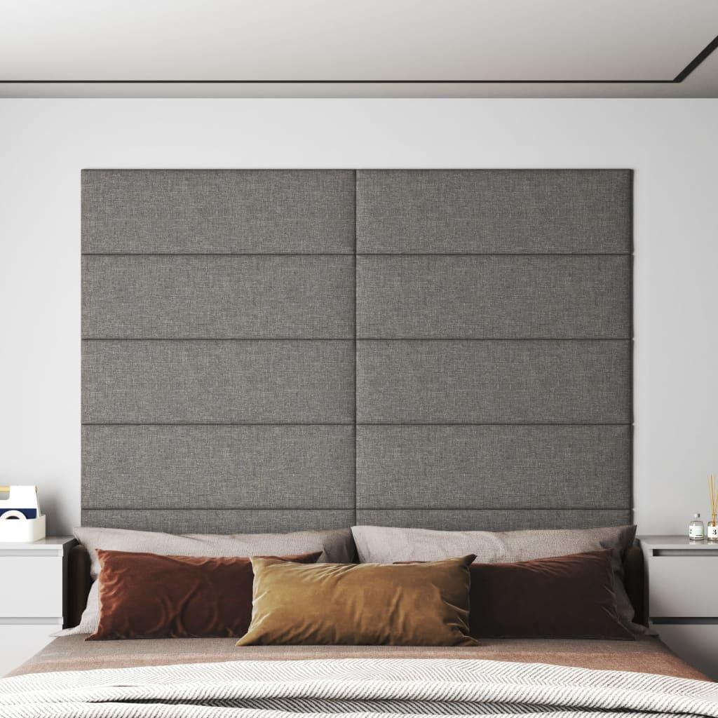Vægpaneler 12 stk. 90x30 cm 3,24 m² stof lysegrå