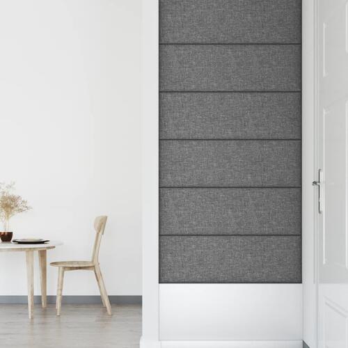 Vægpaneler 12 stk. 90x30 cm 3,24 m² stof lysegrå