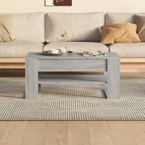 Sofabord 102x55x45 cm konstrueret træ grå sonoma-eg