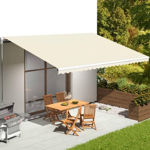 Udskiftningsdug til markise 6 × 3,5 m - cremefarvet polyester