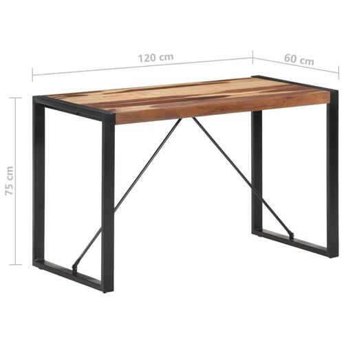 Spisebord 120x60x75 cm massivt træ med sheeshamfinish