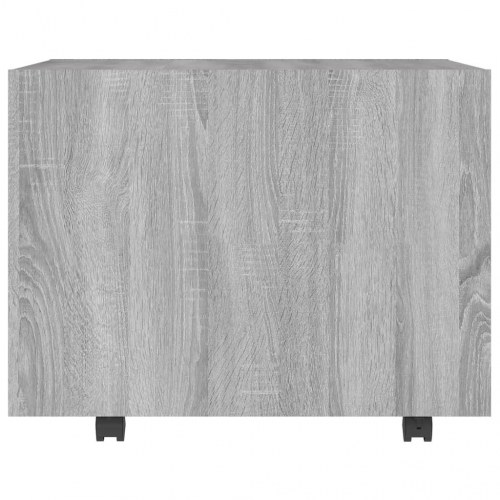 Sofabord med skuffe og hjul 55×55×40 cm - grå sonoma-eg