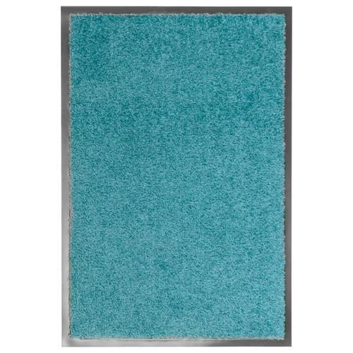 Vaskbar dørmåtte 40x60 cm cyanblå