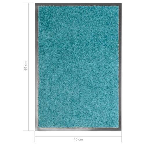 Vaskbar dørmåtte 40x60 cm cyanblå