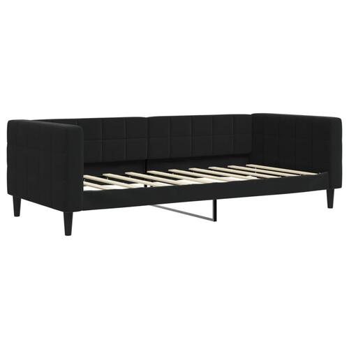Daybed med udtræk og skuffer 90x190 cm velour sort