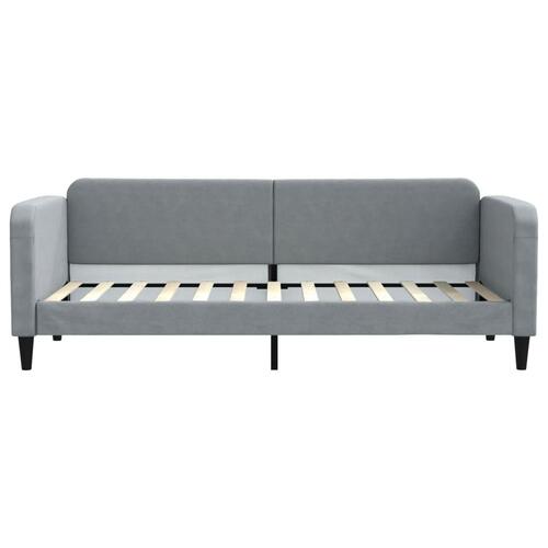 Daybed med madras 80x200 cm stof lysegrå