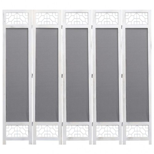 5-panels rumdeler 175 x 165 cm stof grå