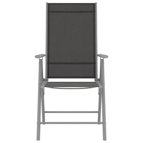 Foldbare havestole 2 stk. textilene sort