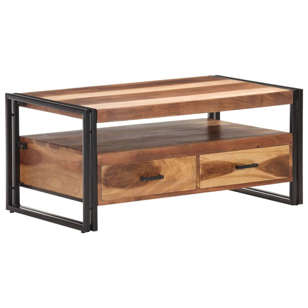 Sofabord 100x55x45 cm massivt akacietræ billede