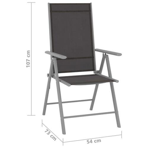 Foldbare havestole 2 stk. textilene sort