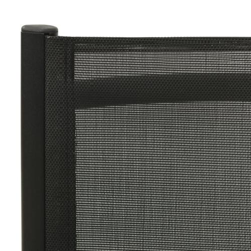 Foldbare havestole 2 stk. textilene og aluminium sort