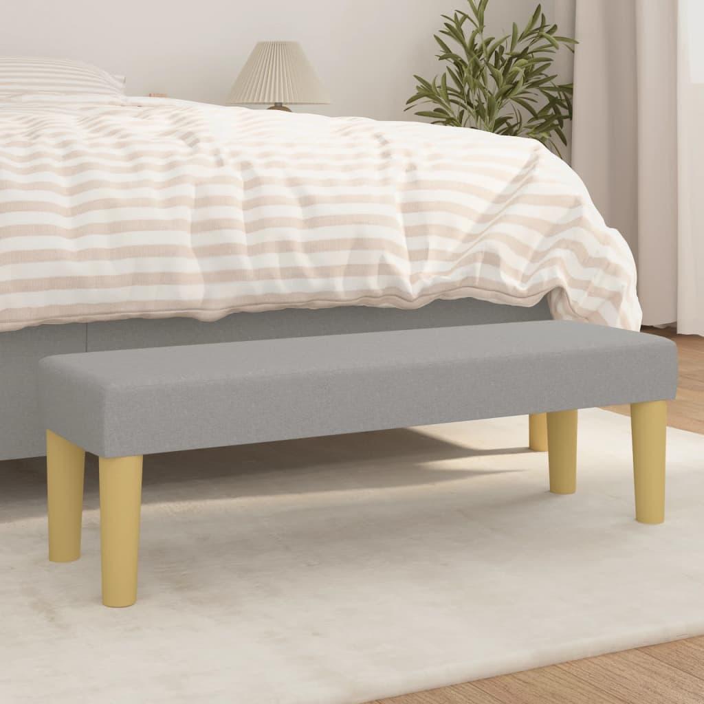 Bænk 100x30x30 cm stof lysegrå