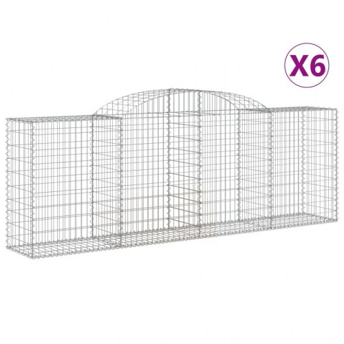 Buede gabionkurve - 6 stk. 300×50×100/120 cm i galvaniseret jern