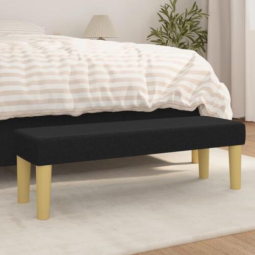 Bænk 100x30x30 cm stof sort