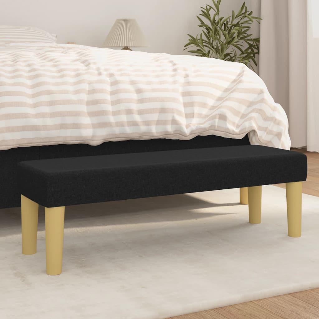 Bænk 100x30x30 cm stof sort