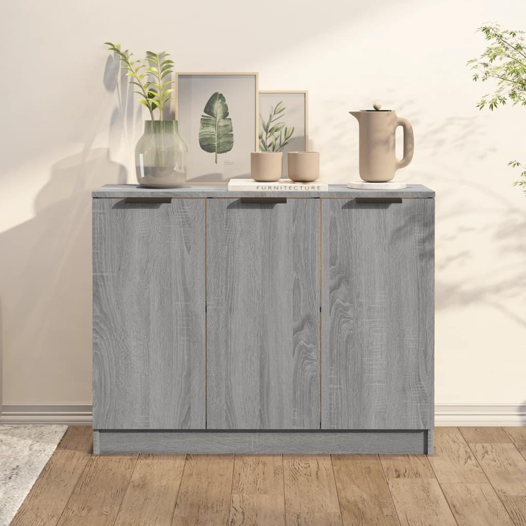 Skænk 90,5x30x70 cm konstrueret træ grå sonoma-eg