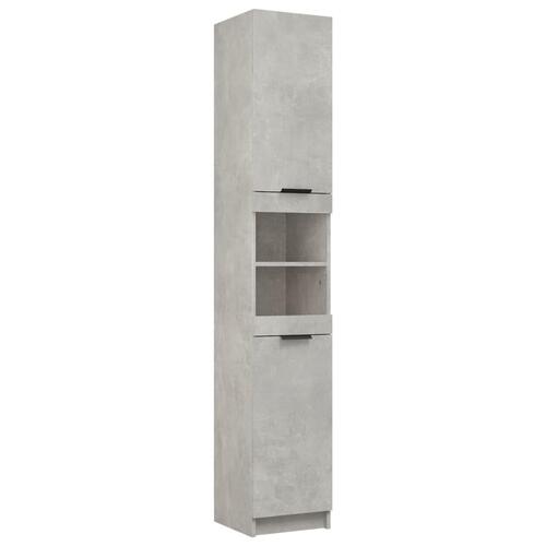 Badeværelsesskab 32x34x188,5 cm konstrueret træ betongrå