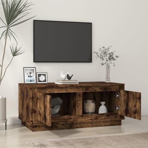 Sofabord 102x50x44 cm konstrueret træ røget egetræsfarve