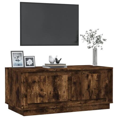 Sofabord 102x50x44 cm konstrueret træ røget egetræsfarve