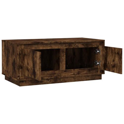 Sofabord 102x50x44 cm konstrueret træ røget egetræsfarve