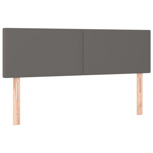 Kontinentalseng med madras 140x190 cm - kunstlæder, grå